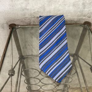 Dolcepunta Striped Silk textured Long Tie Necktie men’s 61.3/4” x 3.75" Italy